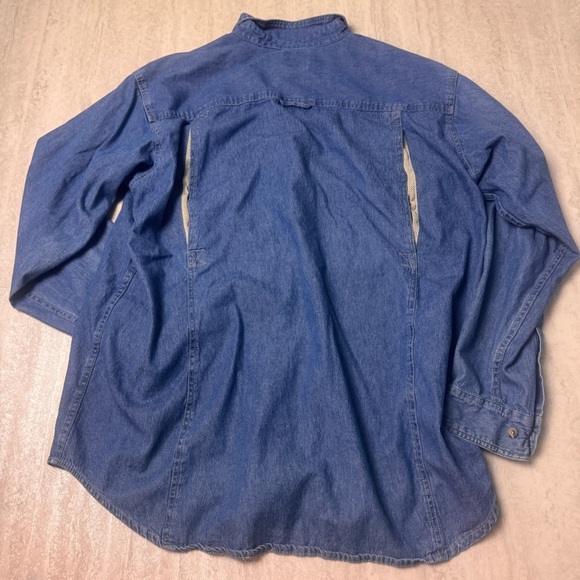 Gander Mountain Guide Series shirt shooting shirt chambray button up denim XLT - Picture 6 of 8